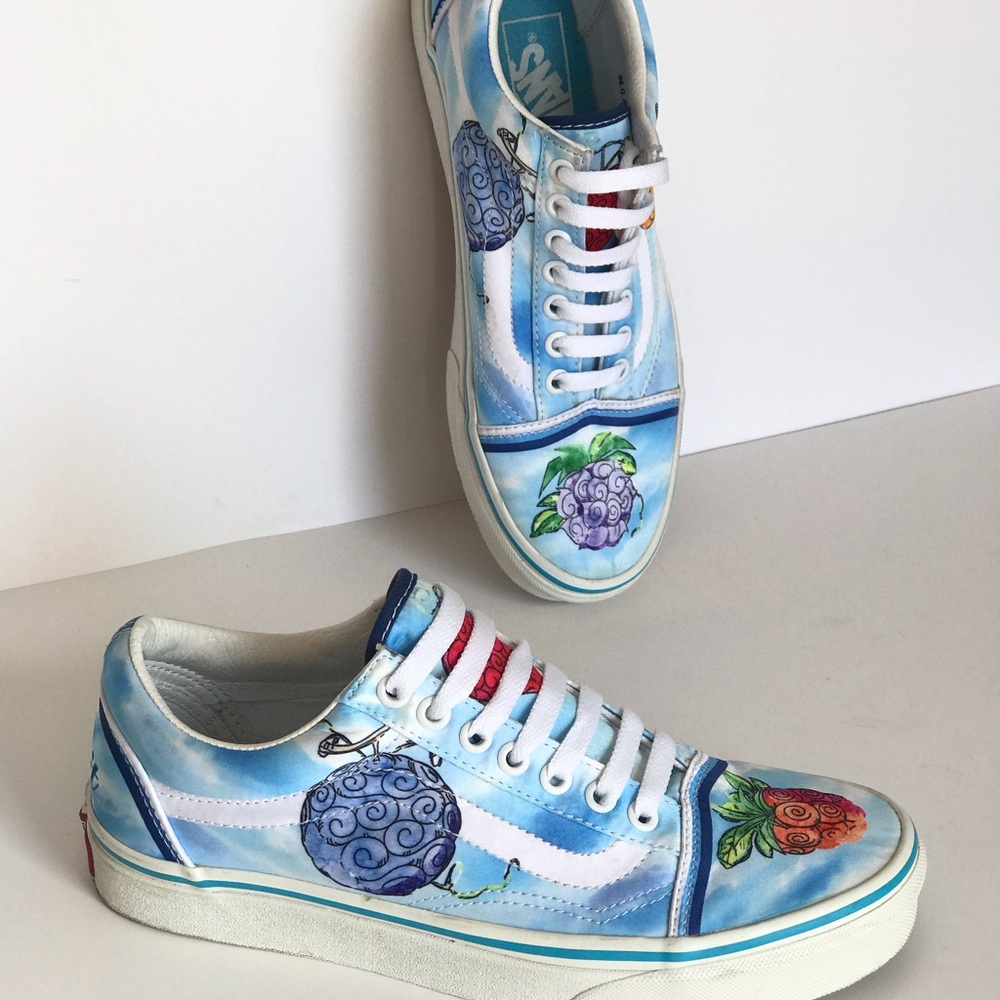 VANS x One Piece Old Skool Devil Fruit Satin Shoes Men’s sz 6.5 Women’s 8 Unisex